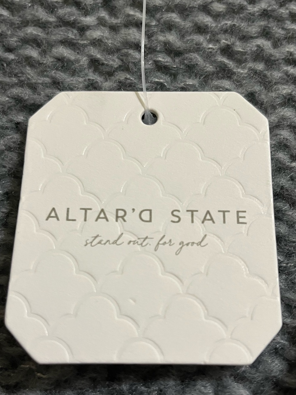 NWT Altar'd State Gray Knit Cardigan with Gray Tie Front Trim Medium Large - Picture 4 of 8